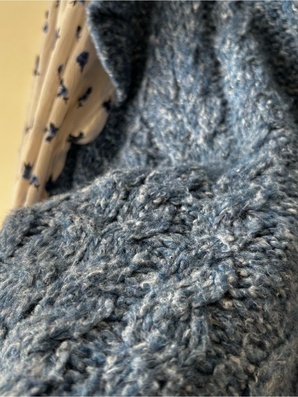 Anthropologie Maeve Layered Sweater Vest Blue White Floral L - Picture 10 of 14